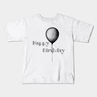 Happy Birthday (Classic) with Black Lettering Kids T-Shirt